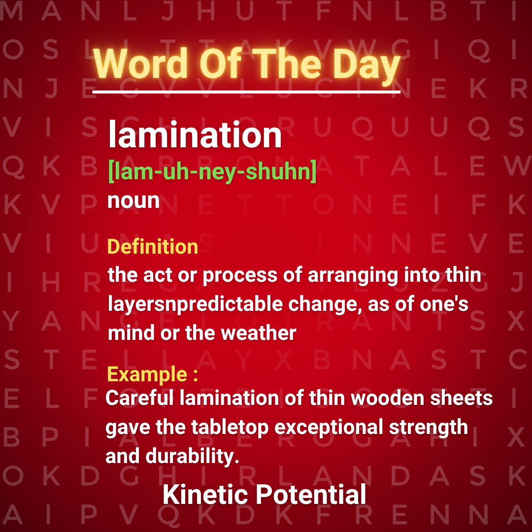Word Of The Day  lamination