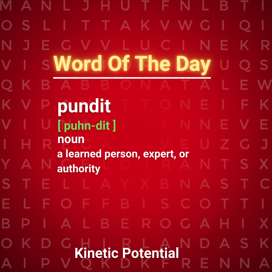 Word Of The day:  pundit