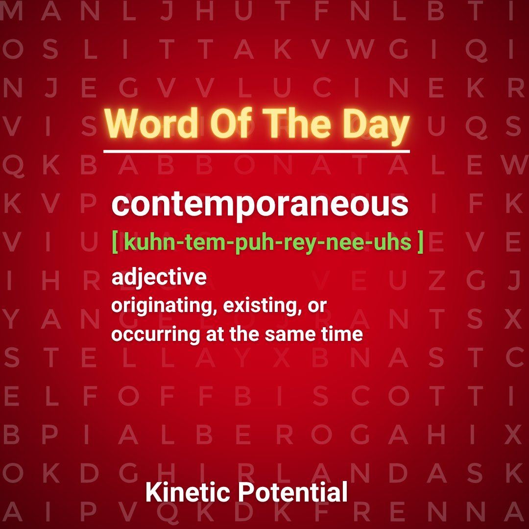 Word Of The Day:  contemporaneous